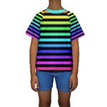 Rainbow Stripes Kids  Short Sleeve Swimwear