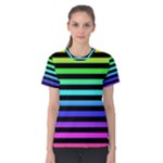 Rainbow Stripes Women s Cotton Tee