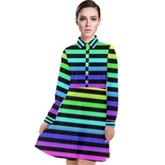 Long Sleeve Chiffon Shirt Dress 