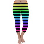 Rainbow Stripes Capri Winter Leggings 