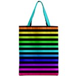 Rainbow Stripes Zipper Classic Tote Bag