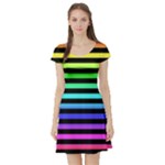 Rainbow Stripes Short Sleeve Skater Dress