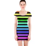 Rainbow Stripes Short Sleeve Bodycon Dress