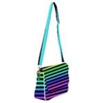 Rainbow Stripes Shoulder Bag with Back Zipper