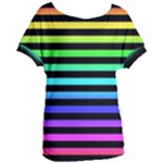 Rainbow Stripes Women s Oversized Tee