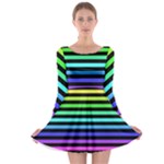 Rainbow Stripes Long Sleeve Skater Dress