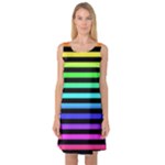 Rainbow Stripes Sleeveless Satin Nightdress