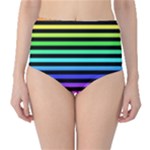 Rainbow Stripes Classic High-Waist Bikini Bottoms