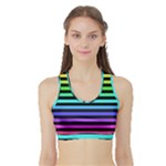 Rainbow Stripes Sports Bra with Border