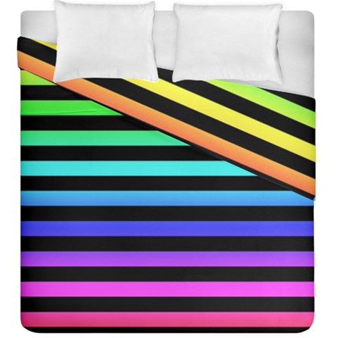 Rainbow Stripes Duvet Cover Double Side (King Size) from ArtsNow.com