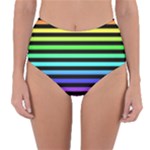 Rainbow Stripes Reversible High-Waist Bikini Bottoms