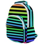 Rainbow Stripes Rounded Multi Pocket Backpack