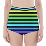 Rainbow Stripes High-Waisted Bikini Bottoms