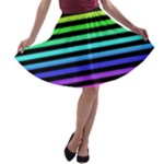 Rainbow Stripes A-line Skater Skirt