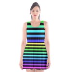 Rainbow Stripes Scoop Neck Skater Dress