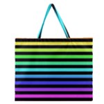 Rainbow Stripes Zipper Large Tote Bag