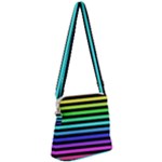 Rainbow Stripes Zipper Messenger Bag