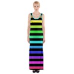 Rainbow Stripes Thigh Split Maxi Dress