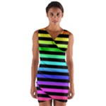 Rainbow Stripes Wrap Front Bodycon Dress