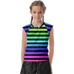 Rainbow Stripes Kids  Raglan Cap Sleeve Tee