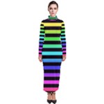 Rainbow Stripes Turtleneck Maxi Dress