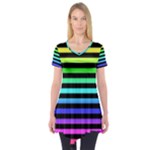 Rainbow Stripes Short Sleeve Tunic 