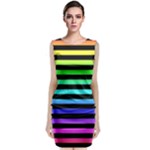 Rainbow Stripes Classic Sleeveless Midi Dress