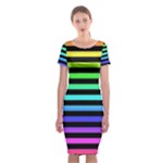 Rainbow Stripes Classic Short Sleeve Midi Dress