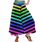 Rainbow Stripes Satin Palazzo Pants