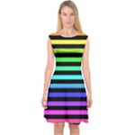 Rainbow Stripes Capsleeve Midi Dress