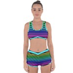 Rainbow Stripes Racerback Boyleg Bikini Set