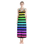 Rainbow Stripes Button Up Chiffon Maxi Dress