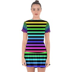 Drop Hem Mini Chiffon Dress 