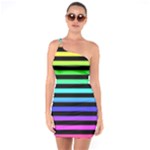 Rainbow Stripes One Soulder Bodycon Dress
