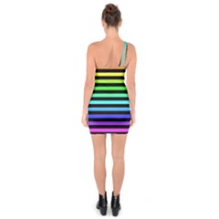 One Shoulder Ring Trim Bodycon Dress 