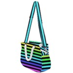 Rainbow Stripes Rope Handles Shoulder Strap Bag