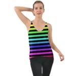 Rainbow Stripes Chiffon Cami