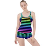 Rainbow Stripes Boyleg Tankini Set 