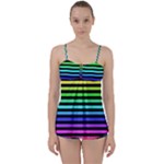 Rainbow Stripes Babydoll Tankini Set