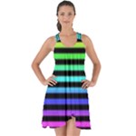 Rainbow Stripes Show Some Back Chiffon Dress