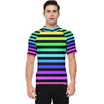 Rainbow Stripes Men s Short Sleeve Rash Guard