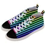 Rainbow Stripes Men s Mid-Top Canvas Sneakers