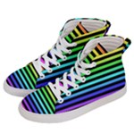 Rainbow Stripes Women s Hi-Top Skate Sneakers