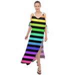 Rainbow Stripes Maxi Chiffon Cover Up Dress