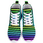 Rainbow Stripes Women s Lightweight High Top Sneakers