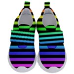 Rainbow Stripes Kids  Velcro No Lace Shoes