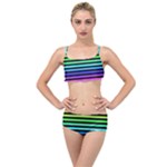 Rainbow Stripes Layered Top Bikini Set
