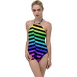 Rainbow Stripes Go with the Flow One Piece Swimsuit