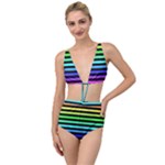 Rainbow Stripes Tied Up Two Piece Swimsuit