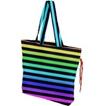 Rainbow Stripes Drawstring Tote Bag